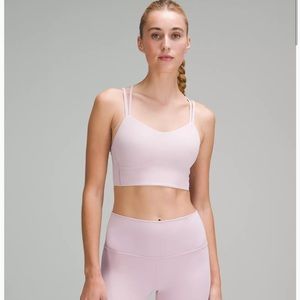 New wit tags Lululemon like a cloud longline bra size 4 peony pink